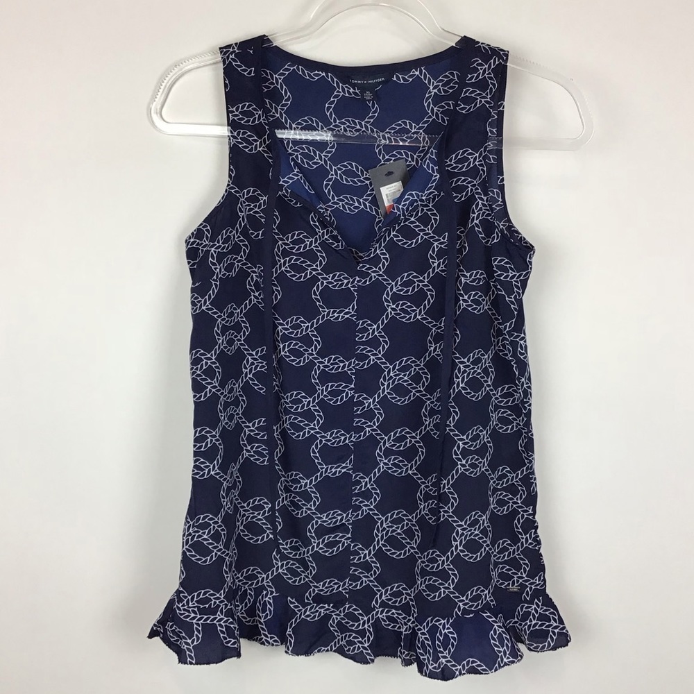 NWT Tommy Hilfiger Nautical Rope Sleeveless Blouse | XS